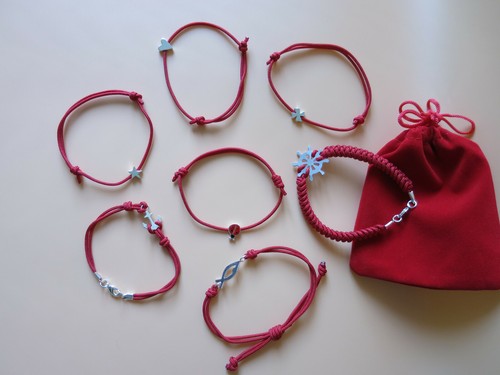 Braccialetti con filo - , rosso