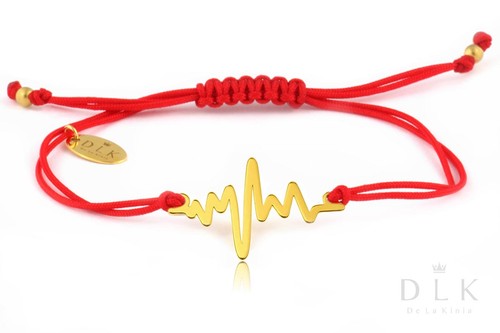 Braccialetto con cordino - , rosso