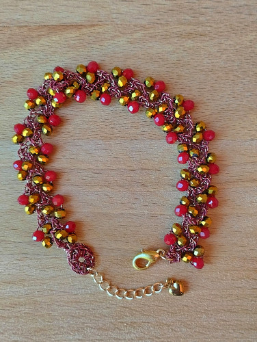 Bracciale uncinetto filo - bracciale, lurex