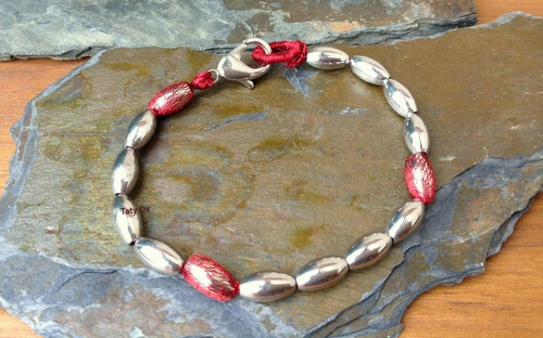 Bracciale argentato con perle - bracciale,