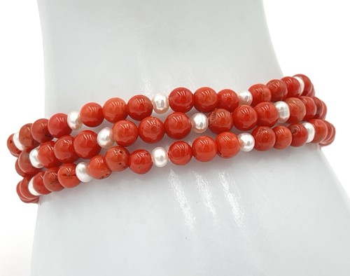 Bracciale fili corallo - bracciale,